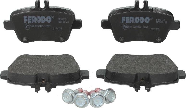 Ferodo FDB4163 - Комплект гальмівних накладок, дискове гальмо work.proartstudio.com.ua