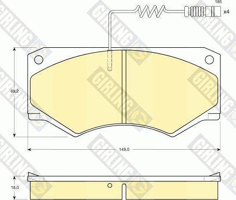 Girling 6110679 - Комплект гальмівних накладок, дискове гальмо work.proartstudio.com.ua